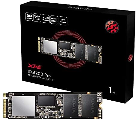 ADATA XPG SX8200 Pro 1TB 3D NAND NVMe Gen3x4 PCIe M.2 2280 Solid State Drive R/W 3500/3000MB/s SSD (ASX8200PNP-1TT-C)