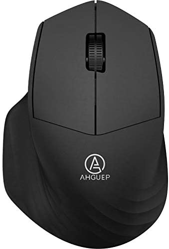 AHGUEP Wireless Mouse,2.4G Portable Mouse for Laptop,1600 DPI Computer Mouse with USB Nano Receiver Silent Mouse Computer Mice for Laptop, PC, Notebook, Mac, Chromebook Black-1