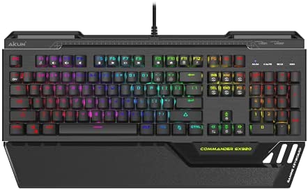 AIKUN Full Mechanical RGB Gaming Keyboard-Gorgeous Gift Box,Full Size,Blue Switches with Excellent Touch,Waterproof,2 USB Passthrough,DIY Replaceable Macro Key,RGB LED Backlit,Brushed Aluminum Finish
