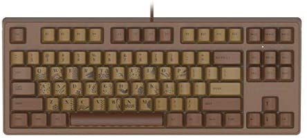 AJAZZ AK533 Chocolate Theme Mechanical Gaming Keyboard, 87 Keys Layout, Firstblood Pink Switch, PBT Keycaps, No Backlit