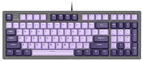 AJAZZ B16 Lilac Mechanical Gaming Keyboard – Cherry Brown Switch – 96 Keys Layout – PBT Keycaps – White Backlit – Purple