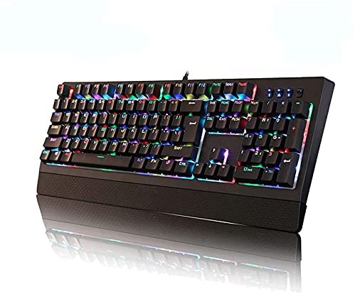 ALISALQ Mechanical Gaming Keyboard, 104 Keys with RGB Backlit, Support Game Macro Programming, for Desktop/Computer/Notebook Black