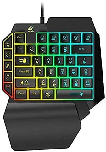 ALISALQ One Hand Gaming Keyboard, Portable Left Hand Mechanical Keyboard, Single Hand Keypad for Home Office Travel(General Edition),Size Name:General Edition