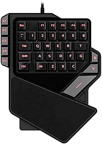 ALISALQ One Handed Gaming Keyboard RGB Backlit 38 Keys Portable Mini Gaming Keypad Ergonomic Game Controller for PC Gamer