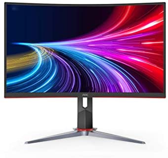 AOC C27G2Z 27″ Curved Frameless Ultra-Fast Gaming Monitor, FHD 1080p, 0.5ms 240Hz, FreeSync, HDMI/DP/VGA, Height Adjustable, 3-Year Zero Dead Pixel Guarantee, Black, 27″ FHD Curved