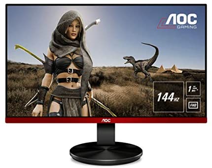 AOC G2590FX 25″ Framless Gaming Monitor, FHD 1920×1080, 1ms, 144Hz, G-SYNC Compatible+AdaptiveSync, 96% sRGB, DisplayPort/HDMI/VGA, VESA, 25 inch, Black / Red