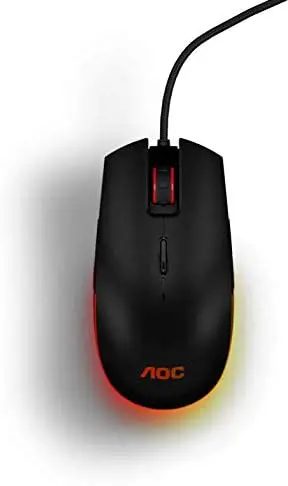 AOC Gaming RGB Gaming Mouse, NVIDIA Reflex Analyzer Compatible, Low Input Lag, OMRON (L&R) Switches, 5000 DPI, Customizable Buttons and On-The-Fly DPI Change, Light FX RGB, AOC G-Tools Software GM500