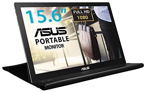 ASUS 15.6″ 1080P Portable Monitor (MB169B+) – Full HD, IPS, Auto-rotatable, Smart Case, Ultra-slim, Lightweight, Sleek, USB 3.0 Powered, For Laptop, PC, Phone, Console
