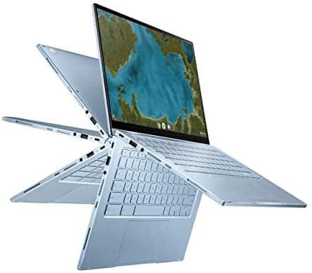 ASUS Chromebook Flip C433 2 in 1 Laptop, 14″ Touchscreen FHD NanoEdge Display, Intel Core m3-8100Y Processor, 8GB RAM, 64GB eMMC Storage, Backlit Keyboard, Silver, Chrome OS, C433TA-AS384T