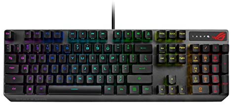 ASUS Mechanical Gaming Keyboard – ROG Strix Scope RX | Red Optical Mechanical Switches | USB 2.0 Passthrough | 2X Wider Ctrl Key for Greater FPS Precision | Aura Sync, Armoury Crate RGB Lighting