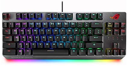 ASUS RGB Mechanical Gaming Keyboard – ROG Strix Scope TKL | Cherry MX Brown Switches | 2X Wider Ctrl Key for FPS Precision | Gaming Keyboard for PC, Black