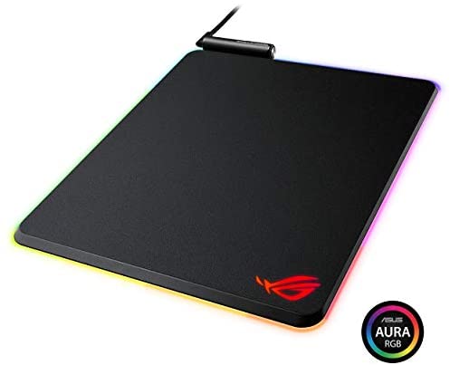 ASUS ROG Balteus RGB Gaming Mouse Pad – USB Port | Aura Sync RGB Lighting | Hard Micro-Textured Gaming-Optimized Surface & Nonslip Rubber Base