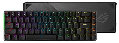 ASUS ROG Falchion Wireless 65% Mechanical Gaming Keyboard | 68 Keys, Aura Sync RGB, Extended Battery Life, Interactive Touch Panel, PBT Keycaps, Cherry MX Blue Switches, Keyboard Cover Case