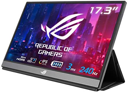 ASUS ROG Strix 17.3″ 1080P Portable Gaming Monitor (XG17AHPE) – Full HD, IPS, 240Hz, 3ms, Adaptive-Sync, Smart Case, Ultra-slim, USB-C Power Delivery, Micro HDMI, For Laptop, PC, Phone, Console