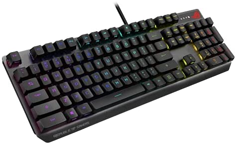 ASUS ROG Strix Scope RX Gaming Keyboard | ROG RX Optical Mechanical Blue Switches, Programmable Macro, Aura Sync RGB Lighting, USB 2.0 Passthrough, IP56 Water & Dust Resistance, Alloy Top Plate