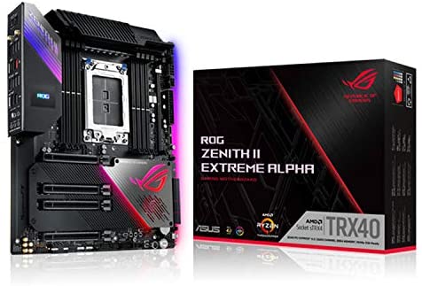 ASUS ROG Zenith II Extreme Alpha TRX40 Gaming AMD 3rd Gen Ryzen Threadripper sTRX4 EATX Motherboard with 16 Infineon Power Stages, PCIe 4.0, Wi-Fi 6
