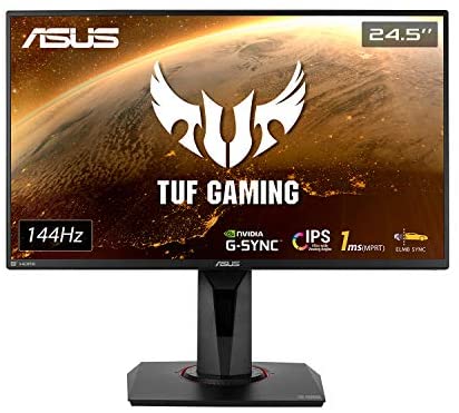 ASUS TUF Gaming 25″ 1080P Monitor (VG259Q) – Full HD, IPS, 144Hz, 1ms, Extreme Low Motion Blur, Speaker, Adaptive-Sync, G-SYNC Compatible, VESA Mountable, DisplayPort, HDMI, Height Tilt Adjustable
