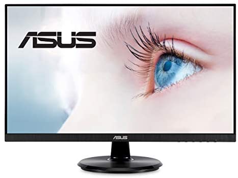 ASUS VA24DQ 23.8” Monitor, 1080P Full HD, 75Hz, IPS, Adaptive-Sync/FreeSync, Eye Care, HDMI DisplayPort VGA, Frameless, VESA Wall Mountable, BLACK