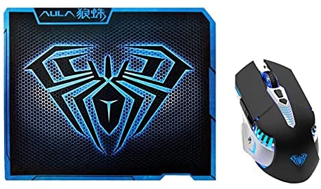 AULA SC200 Rechargeable Bluetooth Wireless Gaming Mouse + Gaming Mouse Pad with Stitched Edge Set