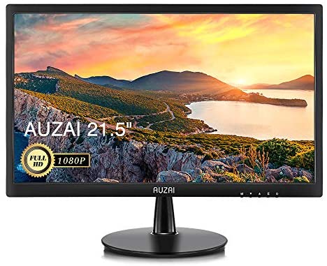 AUZAI 21.5 inch Computer Monitor, 1080p FHD LED Computer Monitor for Business 75Hz 5ms with VESA Mounting Eye Care Anti Glare Panel Tilt HDMI VGA Port, Black