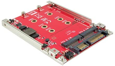 Ableconn ISAT-M2SR 2.5″ 7mm SATA III to Dual M.2 SATA SSD Adapter with Hardware RAID – Retain 2X M.2 SSD as 7mm 2.5″ SATA Drive