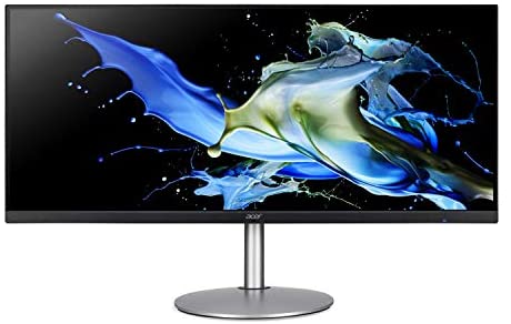 Acer CB342CK smiiphzx 34″ UltraWide QHD (3440 x 1440) IPS Zero Frame Monitor with AMD Radeon FREESYNC Technology – HDR Ready, 1ms VRB, 75Hz Refresh, Silver