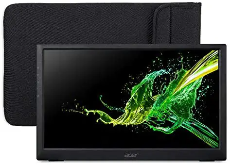 Acer PM161Q bu Portable Monitor 15.6″ Full HD (1920 x 1080) (USB Type-C for Video/Power & Micro USB for Supplemental Power),Black