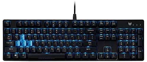 Acer Predator Aethon 300 Mechanical Gaming Keyboard: Cherry MX Blue Switches – 100% Anti-Ghosting – 104 Key Teal Blue Backlight with 10 Lighting Effects