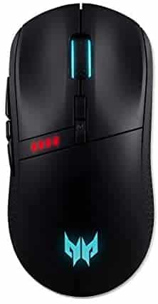 Acer Predator Cestus 350 Wireless Gaming Mouse: NVIDIA Reflex – Up to 16000 DPI – RGB Lighting – 8 Programmable Buttons – On-Board Memory – 5 Profile Settings – Pixart 3335 Sensor – Black