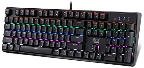 Adesso USB Gaming Keyboard, with Blue Mechanical Switch, Programmable Driver, 1 (AKB-640EB)