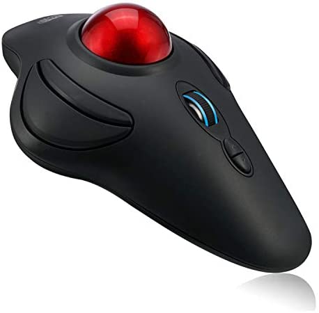 Adesso iMouse T40 Wireless Ergonomic Finger Trackball Mouse with Nano USB Receiver, Programmable 7 Button Design, and 5 Level DPI Switch, for Left and Right Hand