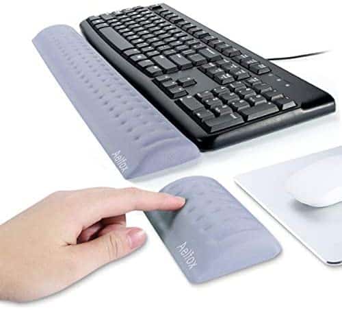 Aelfox Memory Foam Keyboard Wrist Rest&Mouse Pad Wrist Support, Ergonomic Design for Office, Home Office, Laptop, Desktop Computer, Gaming Keyboard (Gray)
