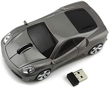 Ai5G 3D Racing Car Mouse Wireless Sports Car Mouse Computer Mice 2.4GHz 1600dpi Optical Gaming Mice (Gray)