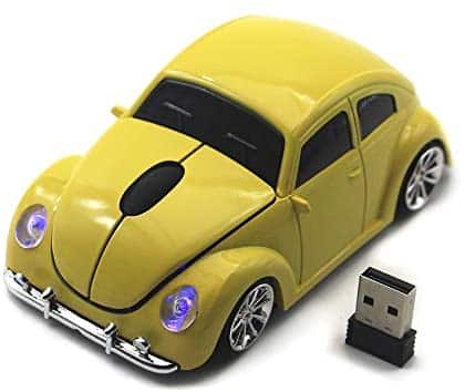 Ai5G for VW Car Mouse Wireless Mouse Laptop Desktop Computer Mice with 2.4GHz USB Receiver LED Headlight (Yellow)