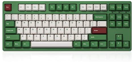 Akko 87-Key TKL Wired Mechanical Gaming Keyboard, Matcha Red Bean Themed Programmable Keyboard, PBT Doubleshot Keycaps and Anti-Ghosting (Gateron Orange Tactile Switch)