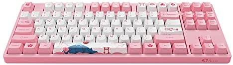 Akko World Tour Tokyo 87-Key TKL R1 Wired Pink Gaming Mechanical Keyboard, Programmable with OEM Profiled PBT Dye-Sub Keycaps and N-Key Rollover (Akko 2nd Gen Orange Tactile Switch)