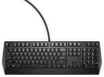 Alienware – AW310K Mechanical Gaming Keyboard AW310K: Cherry MX Red Switches – Nkro – Per-Key White LED – USB Passthrough & Media Control – 5 Onboard Profiles Black