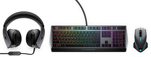 Alienware Gaming Accessories Bundles Wireless/Wired AW610M Mouse, AW510K Keyboard and AW510H Headset (Dark AlienFx RGB Lighting)