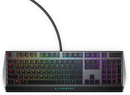 Alienware Low-Profile RGB Gaming Keyboard AW510K: Alienfx Per Key RGB LED – Media CONTROLS & USB Passthrough – Cherry MX Low Profile Red Switches