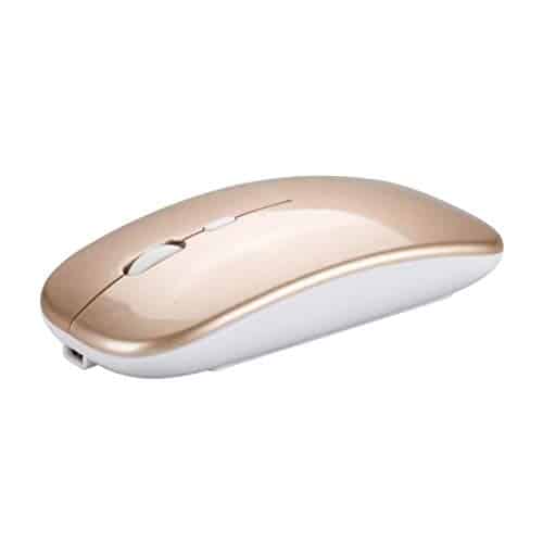Almencla Mini Rechargeable Wireless Optical Gaming Mouse USB Receiver For PC Golden