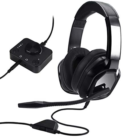 Amazon Basics Gaming Headset for PC and Consoles (Xbox, PS4) with Desktop Mixer – Black