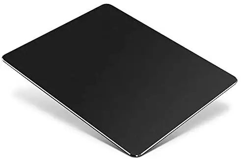 Amoysanli Aluminum Alloy Mouse Pad Mat Hard Metal Smooth Magic Ultra Thin Double Side Waterproof Mouse Pad Mat Fast and Accurate Control for Gaming and Office (9.45×7.87 Inch) (Medium Black)