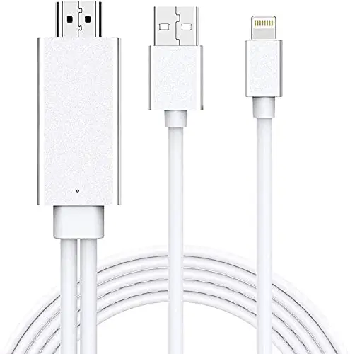 [Apple MFi Certified]Compatible with iPhone iPad to HDMI Adapter Cable,1080P Digital AV Connector Cord for iPhone12/11/11pro max/XR/XS/X/8/7 iPad Pro Air Mini iPod to TV/Projector/Monitor-5.9ft Silver