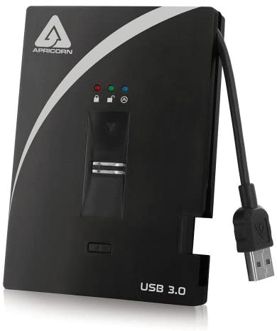 Apricorn Aegis Bio 3 500 GB USB 3.0 256-bit Encryption Portable Hard Drive A25-3BIO256-500 (Black)