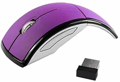 Arc Mouse,2.4Ghz Wireless Bluetooth Optical Mouse Foldable with USB Nano Receiver for Notebook,PC,Laptop,Computer,Portable Curved Gaming Mouse for Home Office Travel
