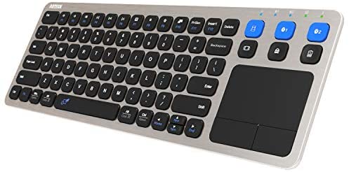 Arteck Universal 2.4G Wireless and Bluetooth Touch TV Keyboard Multi-Device with Easy Media Control and Build-in Touchpad Wireless Keyboard for Smart TV, TV Box, TV-Connected Computer, Mac, HTPC