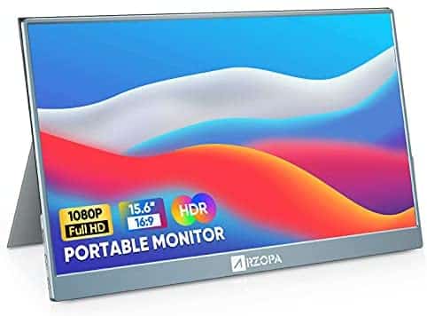 Arzopa Portable Monitor, 15.6 Inch 1080P HDR Portable Laptop Monitor USB Type-C HDMI External Display IPS Eye Care Second Screen Multiple Display Mode Monitor for Computer PC Xbox PS5 Switch (A-Gray)