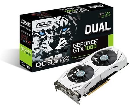 Asus Geforce GTX 1060 3GB Dual Video Graphics Card DUAL-GTX1060-O3G (Renewed)
