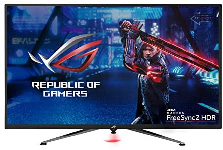 Asus ROG Strix XG438Q 43” Large Gaming Monitor with 4K 120Hz FreeSync 2 HDR Displayhdr 600 90% DCI-P3 Aura Sync 10W Speaker Non-Glare Eye Care with HDMI 2.0 DP 1.4 Remote Control