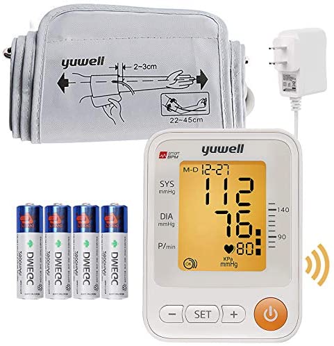 Automatic Blood Pressure Monitor Upper Arm, Large Blood Pressure Cuffs for Home Use, Digital High Blood Pressure Machine Store 80 Memory, Voicecast Blood Pressure and Irregular Heartrate. (White 1)